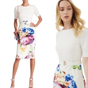 Ted Baker Aldora Belted Dress Ivory Size 1